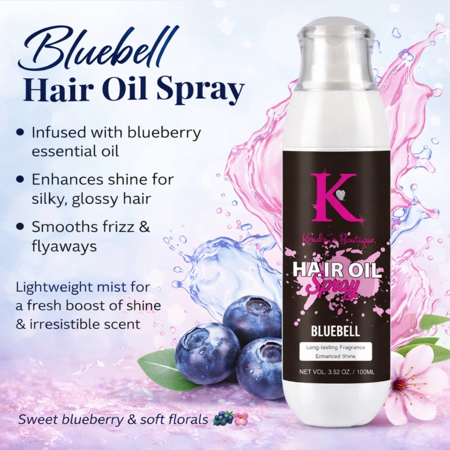 Hair Oil Spray (Bluebell Fragrance)