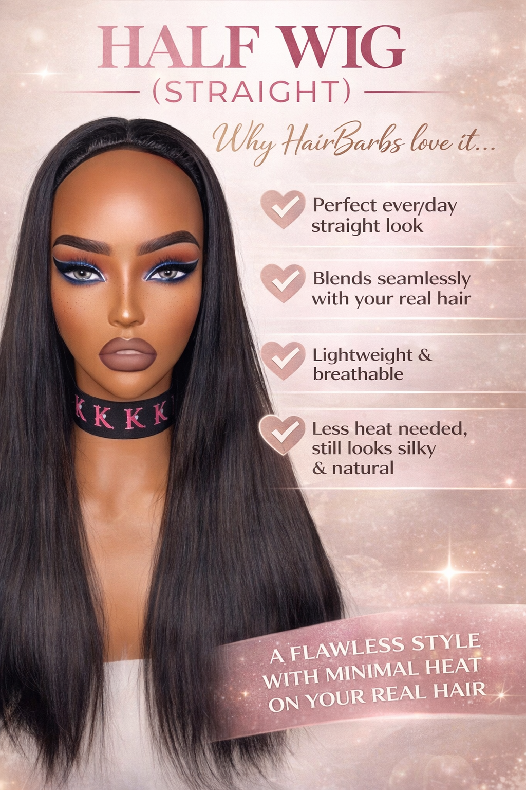 Half-Wig Raw Cambodian Straight Hair