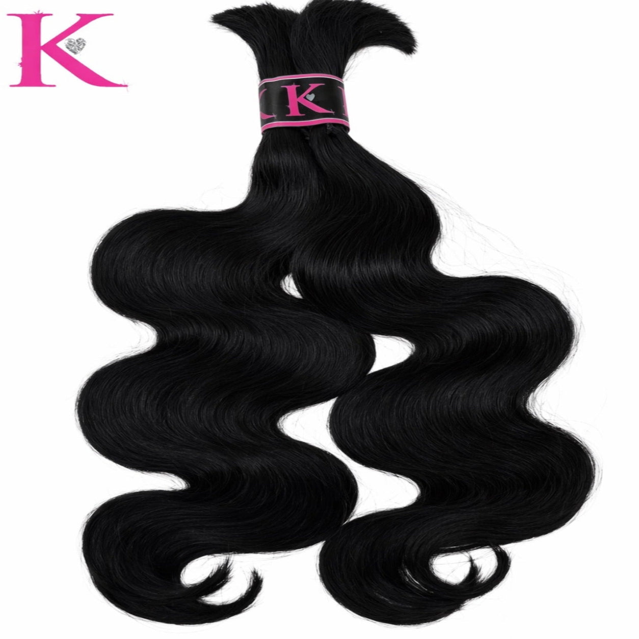Body Wave Bulk Human Braiding Hair #1B