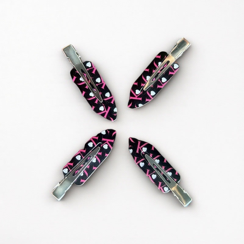 4 Pcs No Bend Hair Clips - Logo Creaseless Hair Clips