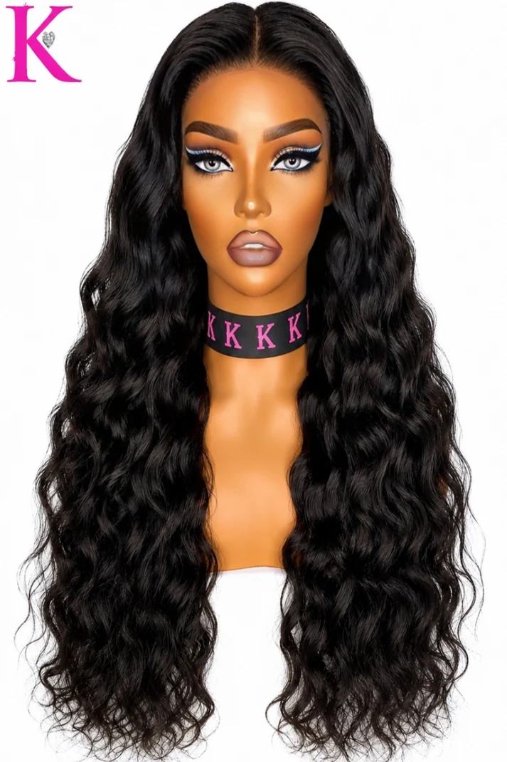 Girl Wearing Glue-less Loose Curly Drawstring Wig