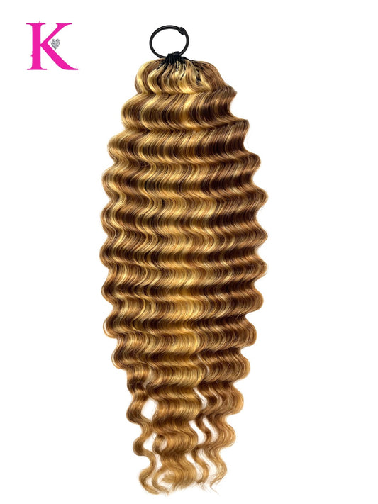 Deep Wave Crochet Human Braiding Hair #27/30/613