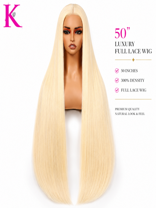 Raw Straight Extra Long 50” Wig #613 Blonde