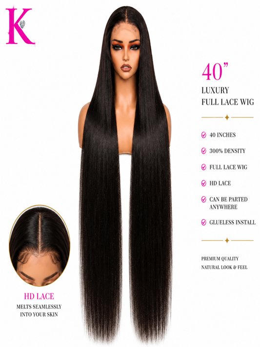 Raw Straight Extra Long 40” Wig #1B