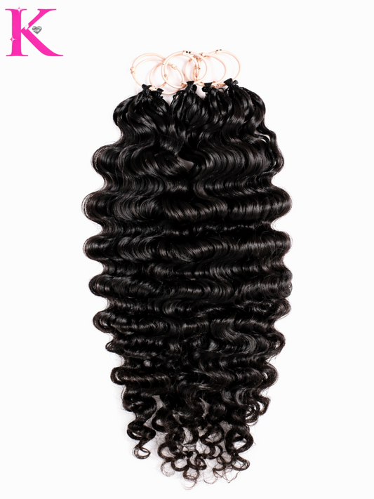 Burmese Wavy/Curly Human Crochet Braiding Hair #1B