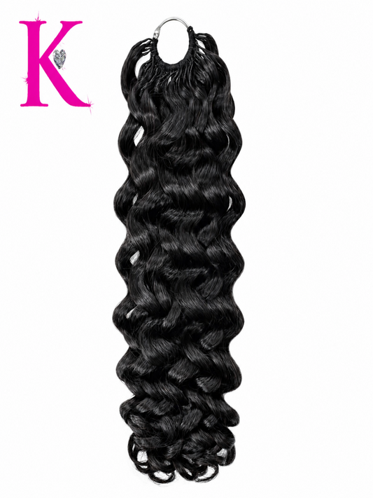 Water Wave Crochet Human Braiding Hair #1B