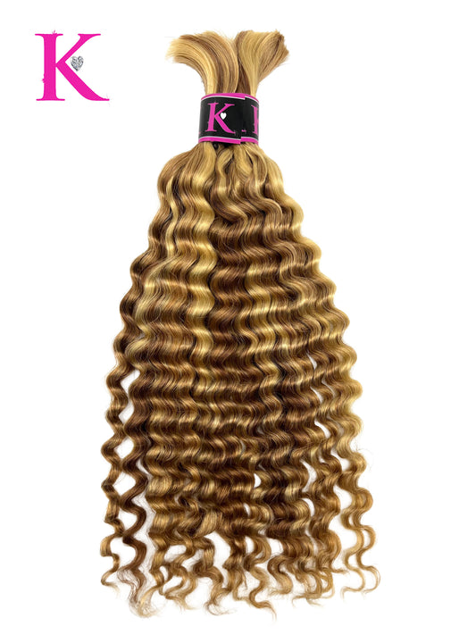 Raw Italian Curly Braiding Bulk Hair Color #27/30/613