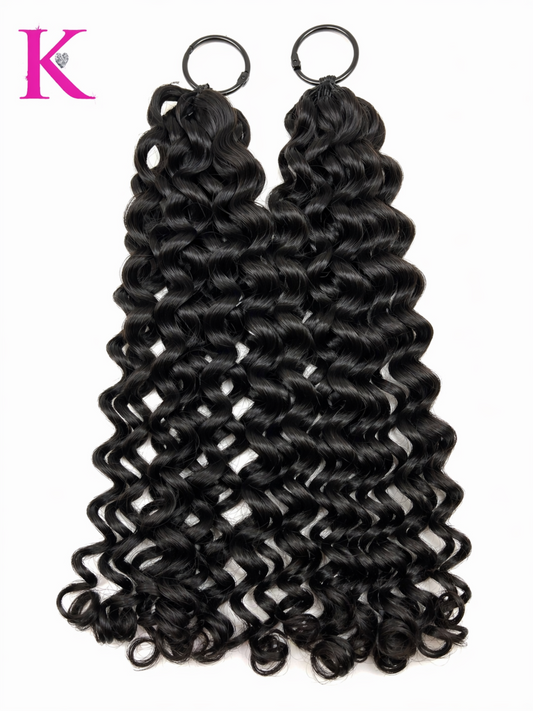 Italian Curly Human Crochet Braiding Hair #1B