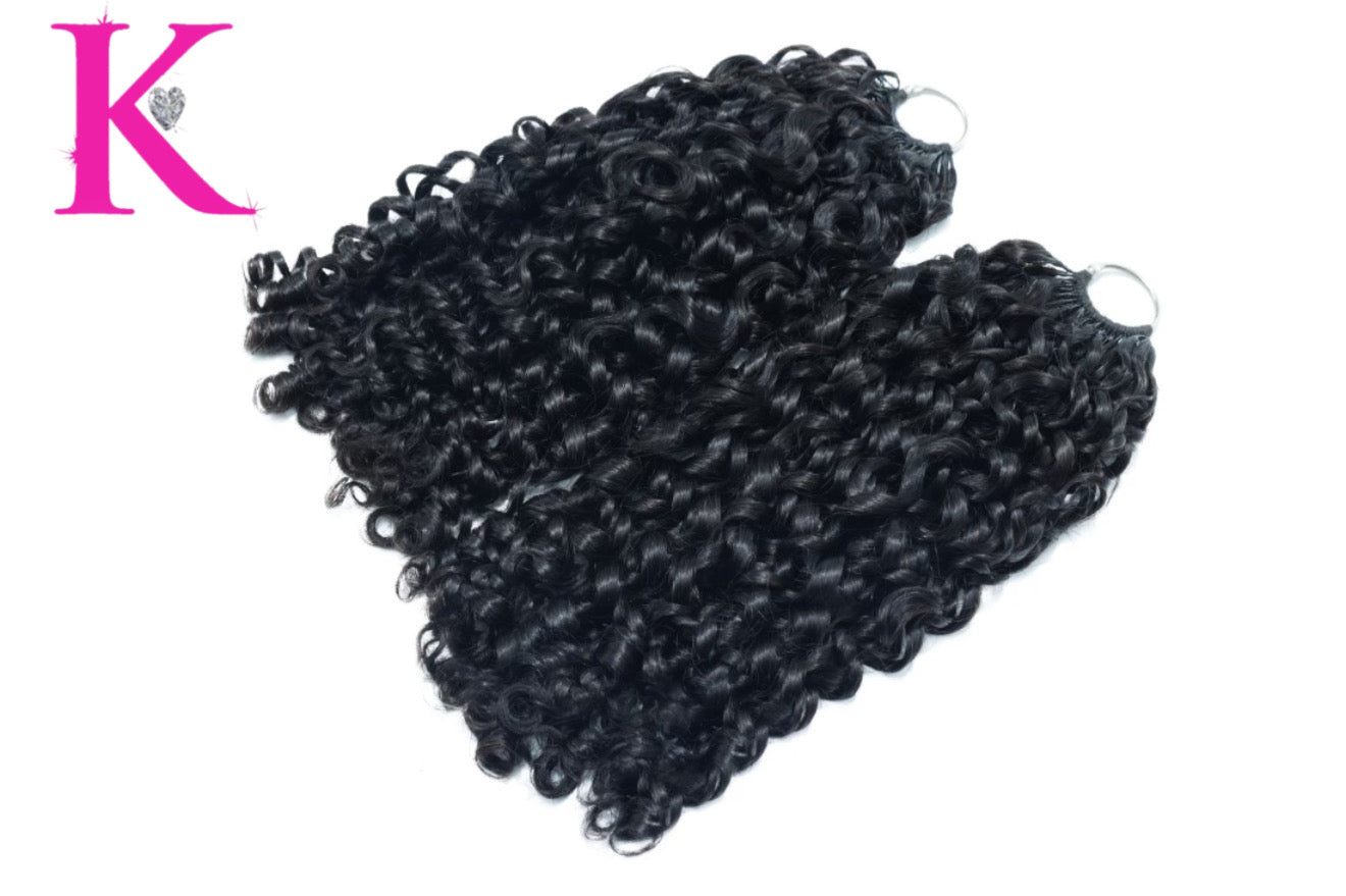 Pixie Curly Crochet Human Hair #1B