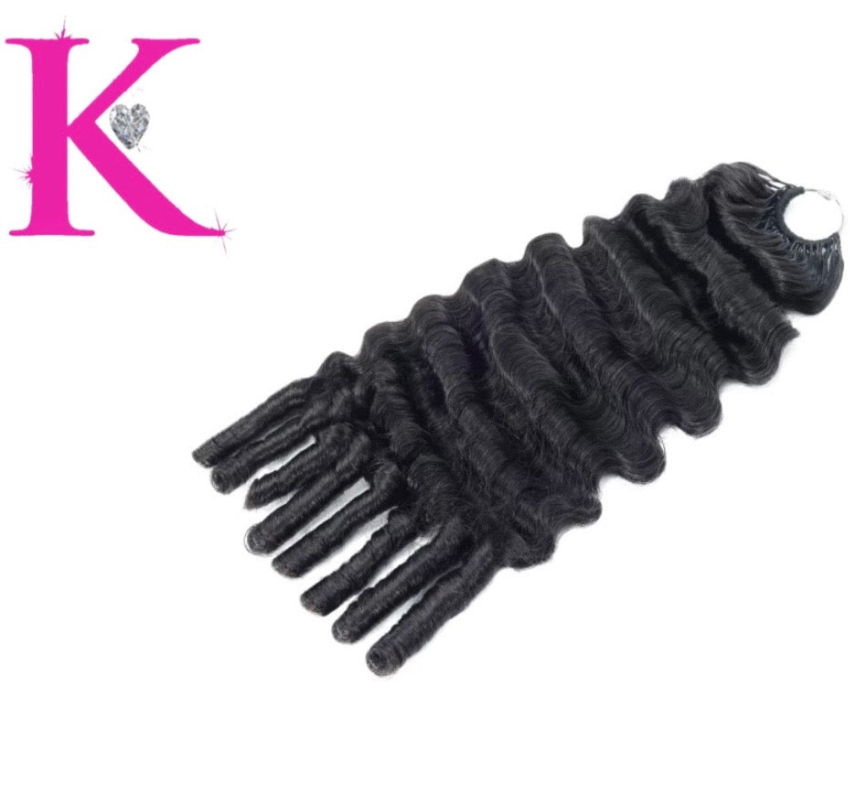French Curly Crochet Human Hair #1B