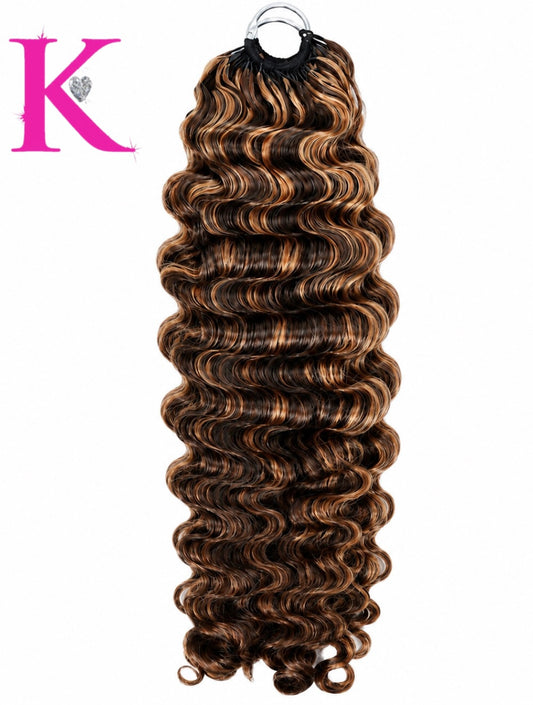 Burmese Wavy/Curly Crochet Human Braiding Hair #4/30