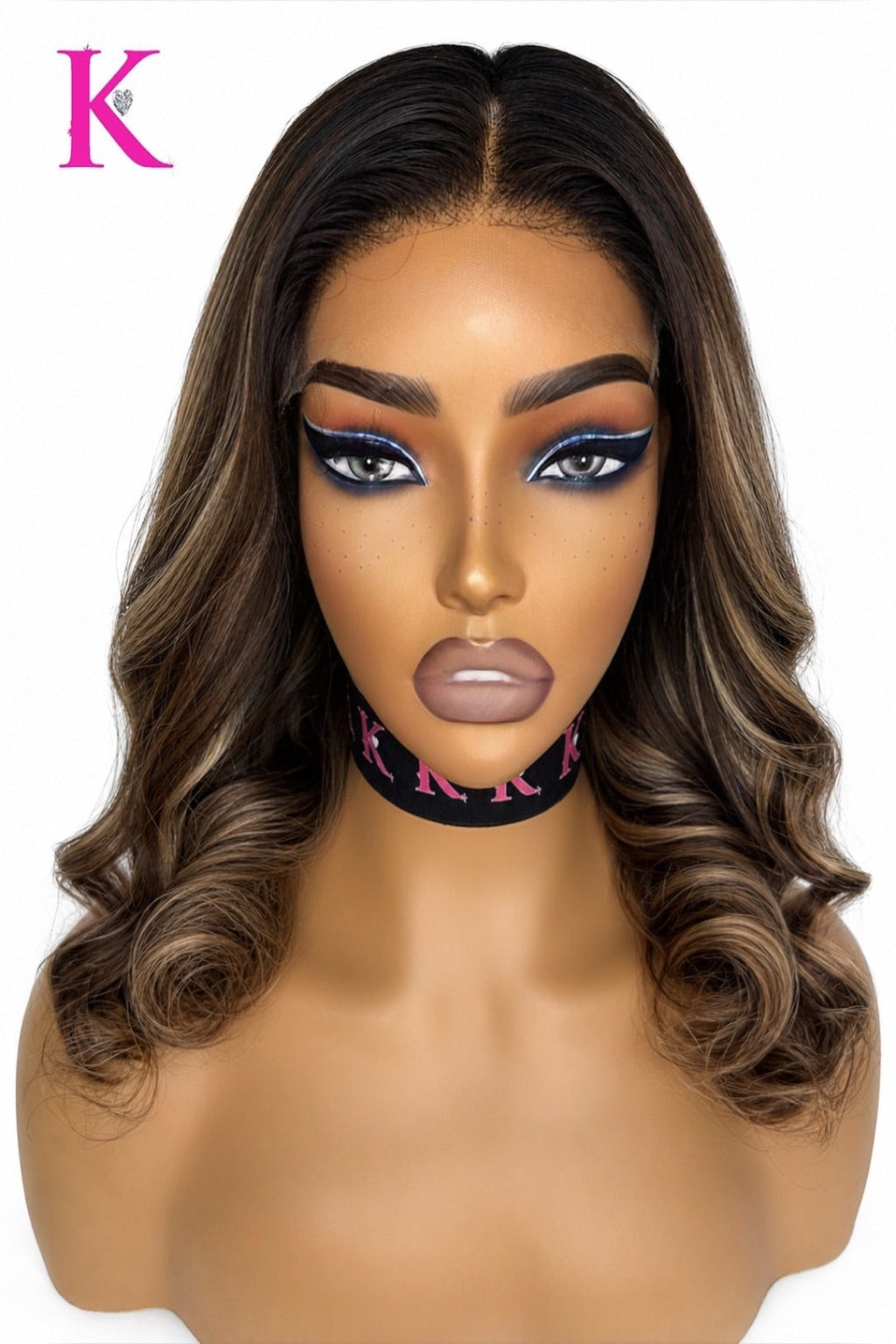 Espresso Cashmere Glue-less Middle-Part Body Wave Drawstring Bob Wig (HD Lace)