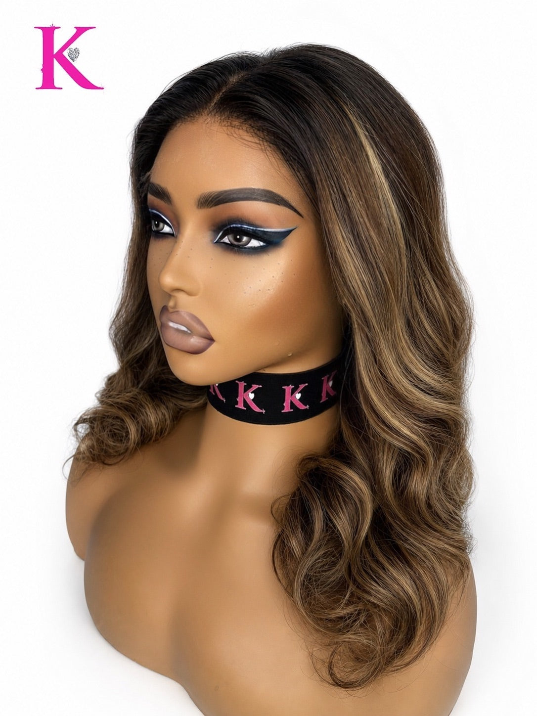 Espresso Cashmere Glue-less Middle-Part Body Wave Drawstring Bob Wig (HD Lace)