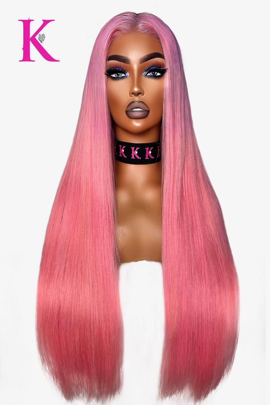 Pink Custom Colored RAW (HD Lace) Wig