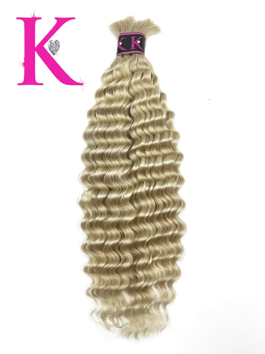 Raw Italian Curly Braiding Bulk Hair Color #60 Blonde