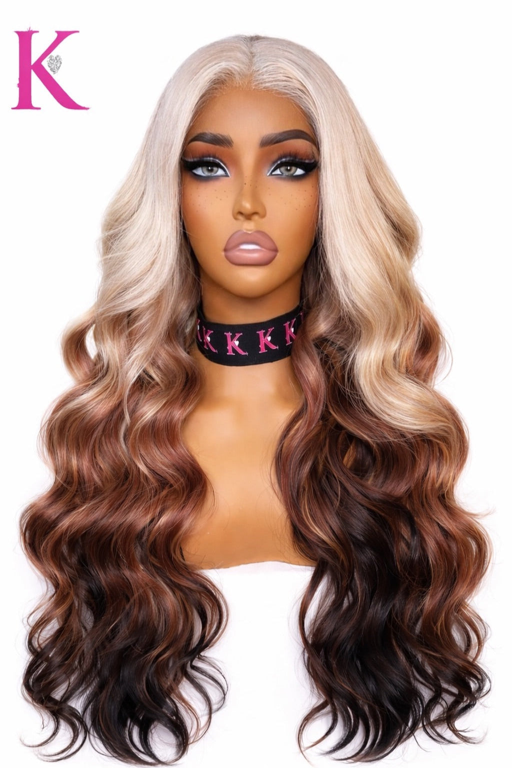 Blonde/Brown Ombre RAW (HD Lace)+Glue-less Drawstring Wig