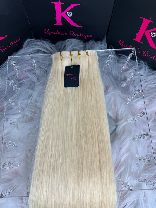 Raw #613 Blonde Straight Seamless Clip-In Extensions